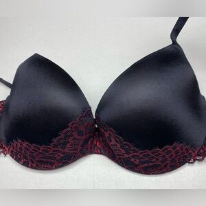 LS BLK/RED Body Kiss Push-up Plunge, 36DD *P1021